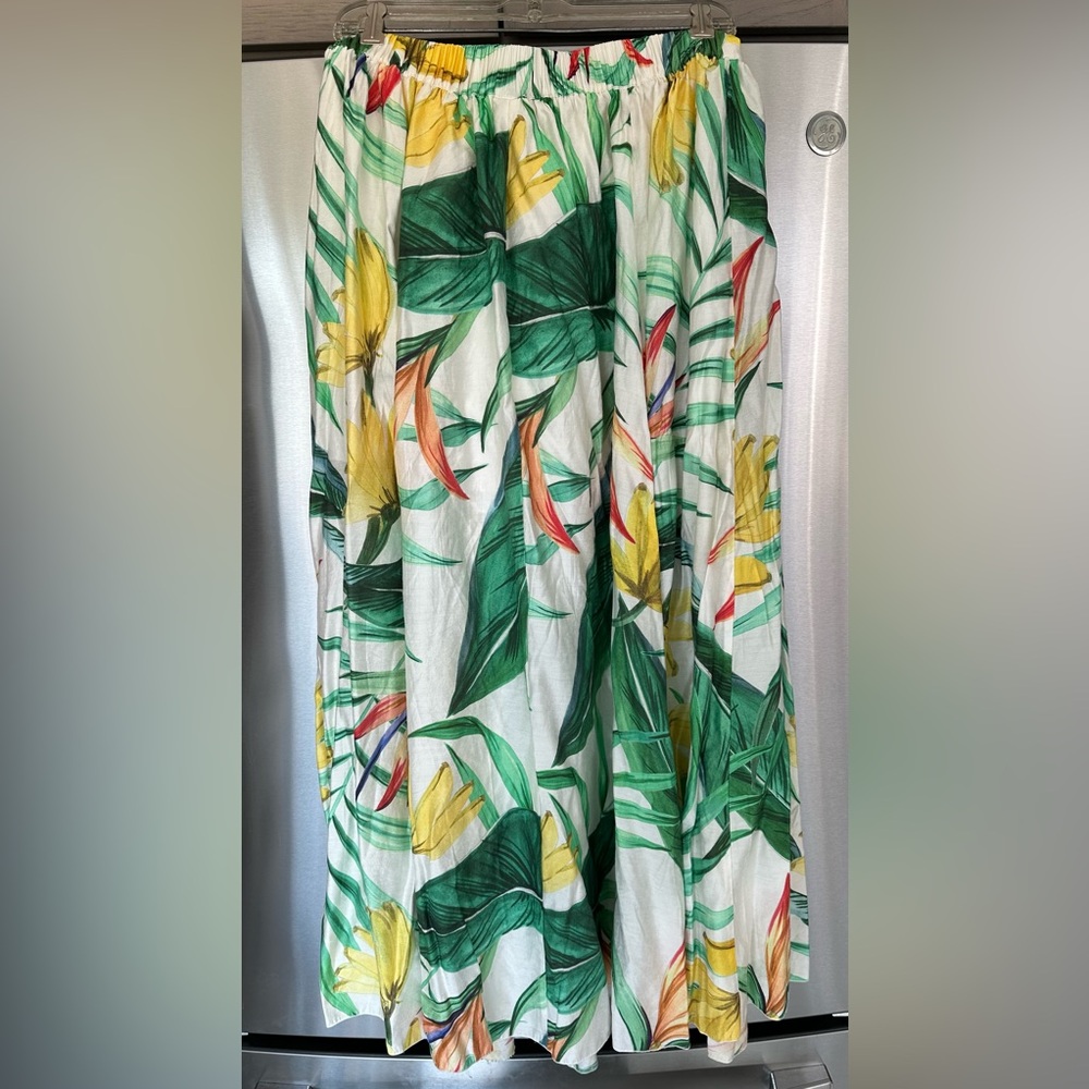 NWOT H&M Tropical Print Maxi Skirt M - Picture 8 of 9